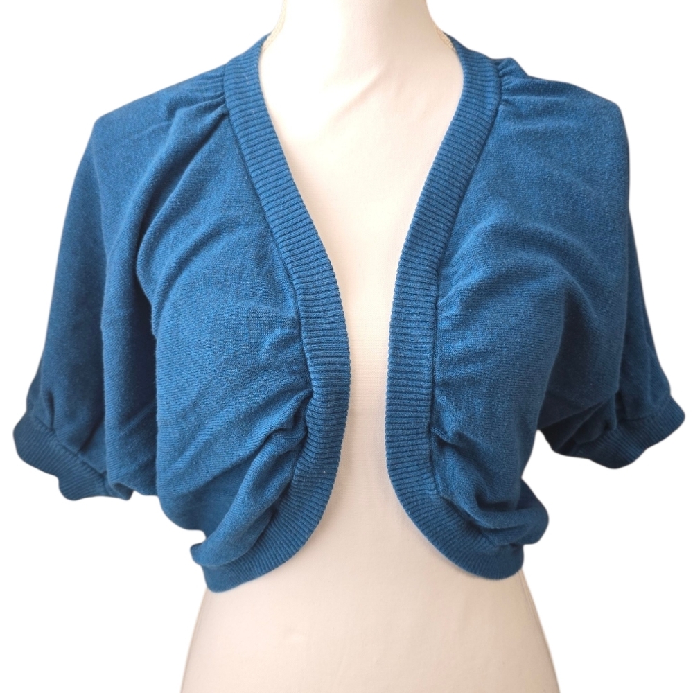 Chic Blue Open-Front Shrug